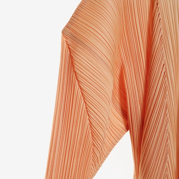 Issey Miyake Pleats Please Light Peach Orange Cardigan - Picture 4 of 7